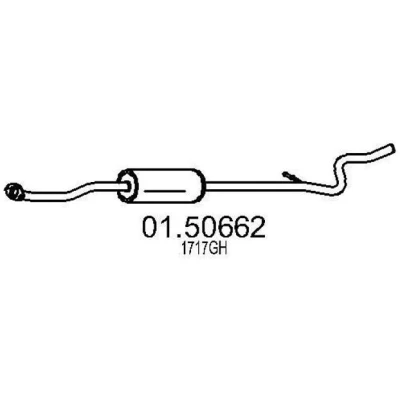 Abbildung von MTS 01.50662 Mittelschalldämpfer 2150 PEUGEOT: 207 Schrägheck