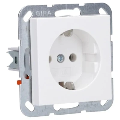 Abbildung von GIRA 418827 SCHUKO Steckdose System 55 Reinweiß seidenmatt