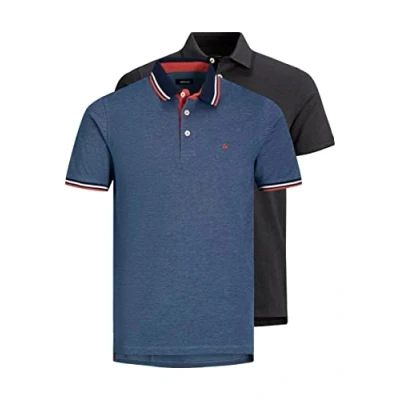 Abbildung von JACK &amp; JONES Herren JJEPAULOS Polo SS 2 Pack MP NOOS, 1x Bright Cobalt/ Denim Blue, M