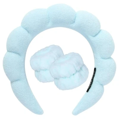Abbildung von DRESHOW Spa Stirnband zum Waschen Gesicht Wristband Set Schwamm weiches Frottee Make up Hautpflege Anti Rutsch für Damen