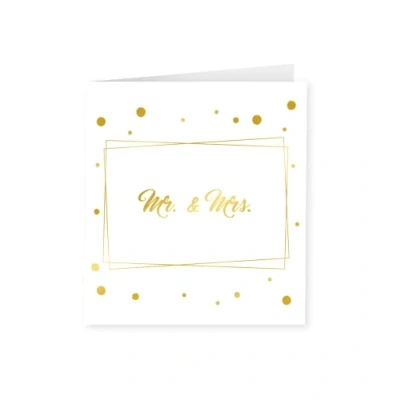 Abbildung von PD Party 7028043 Frohe Hochzeit Tag Papier Grüßen Karte Mr. &amp; Mrs., Gold/Weiß, 15cm Länge x Breite 0.5cm Höhe