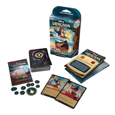 Abbildung von Disney Sammelkarte Lorcana Azurblaues Meer Starter Deck Jim Hawkins &amp; Tigger Deutsch