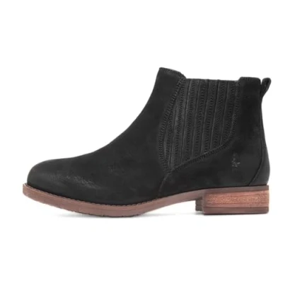 Abbildung von Hush Puppies Edith Damen Lederstiefelette Schwarz