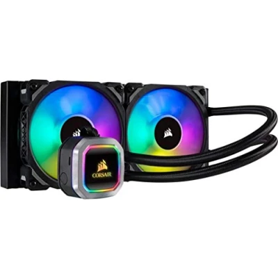 Abbildung von Corsair Hydro 100i RGB Platinum SE, Serie, 240 mm Kühler (zwei LL120 PWM Lüfter, erweiterte Beleuchtung und Lüftersteuerung mit Software) Flüssiger CPU Weiß