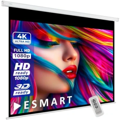 Abbildung von ESMART Economy EXM Motor Leinwand 177 cm Bild 140 x 105 (69&quot;) Format 4:3 Fernbedienung Heimkino elektrische Beamer Projektionsleinwand LCD