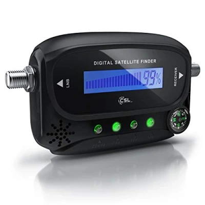 Abbildung von CSL digital Satfinder, präzises Messgerät zum Ausrichten Ihrer Satelliten Schüssel, Finder inkl. F Kabel, Tonsignal, LCD Display, Satellitenerkennung, auch für Astra 19.2