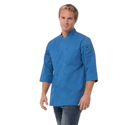 Abbildung von Chef Works Herren Marokko Kochmantel Kochjacke, blau, X Large