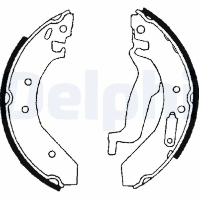 Abbildung von DELPHI LS1645 Bremsbacken 203 38 HONDA: CIVIC 6 Hatchback, ROVER: 25 Schrägheck