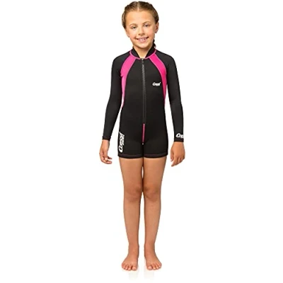 Abbildung von Cressi Kids Long Sleeve Swimsuit Kinder Unisex Shorty Neoprenanzug Ultra Stretch, Blau, M (3 Jahre)