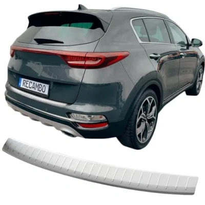 Abbildung von RECAMBO Ladekantenschutz Edelstahl matt gebürstet mit Textur kompatibel für Kia Sportage QL ab BJ 07/2018 Styling und Schutz die Stoßstange