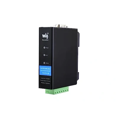 Abbildung von Waveshare RS232/RS485/RS422 to RJ45 Ethernet Converter Module, Industrial Rail Mount Isolated Serial Server,TCP/IP Module,10 / 100M Auto Negotiation Connector
