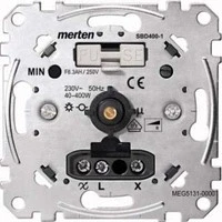 Abbildung von Schneider Electric Merten MEG5131 0000 Dimmschalter, Drehdimmer Unterputz Einsatz für ohmsche Last mit Druck Ausschalter dimmbare Glühlampen, Halogenlampen, 40 400 W,Phasenanschnitt, 230V