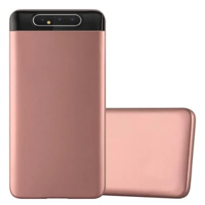 Abbildung von Cadorabo Hülle kompatibel mit Samsung Galaxy A80 / A90 4G Schutzhülle TPU Silikon Case Metallic Design Slim Kratzfest Weiche Gummi Rundumschutz für in Rosa