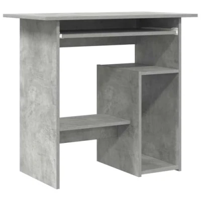 Abbildung von vidaXL Schreibtisch mit Regal Modern Computertisch Bürotisch Arbeitstisch Büro PC Tisch Laptoptisch Büromöbel Betongrau 80x45x74cm Holzwerkstoff