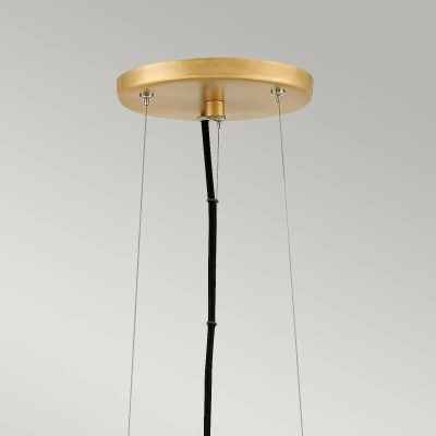 Abbildung von Elstead Lighting QN Nula 1P QUINTIESSE Hängeleuchte E27 1x100W Muschel &amp; Stahl weiß / Gold H:29.4cm Ø35.6cm dimmbar höhenverstellbar