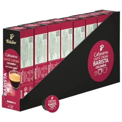 Abbildung von Tchibo Cafissimo Vorratsbox Caffè Crema Colombia Kaffeekapseln, 80 Stück 8x 10 Kapseln (Kaffee, ausdrucksstark mit Hauch von Limette), nachhaltig &amp; fair gehandelt