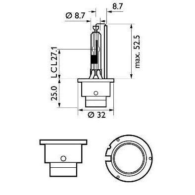Abbildung von Philips D2R, LED Effekt, GleichmäÃŸiges weiÃŸes Licht, Bis zu 120% mehr Sicht 85126WHV2C1