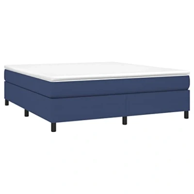 Abbildung von vidaXL Bettgestell, Polsterbett Bett für Schlafzimmer, Bettrahmen mit Lattenrost, Schlafzimmerbett Doppelbett, Blau 180x200cm Stoff