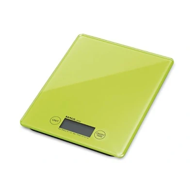 Abbildung von MAUL Briefwaage MAULgloss 16,5 x 17 cm Waage bis 5kg belastbar Moderne Küchenwaage mit Glasoberfläche Automatische Nullstellung und Abschaltautomatik Inklusive Batterien Hellgrün