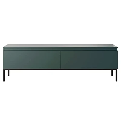 Abbildung von Selsey TV Schrank Board Sideboard Fernsehtisch Fernsehschrank Mit Schränken 150 cm Schwarze Beine Dunkelgrün Bemmi