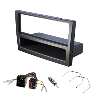 Abbildung von Audioproject A189 Autoradio Einbauset Radioblende kompatibel mit Opel Corsa C Combo Omega B Astra G Vectra Meriva A Agila Tigra Signum Radioadapter ISO Entriegelungsbügel schwarz