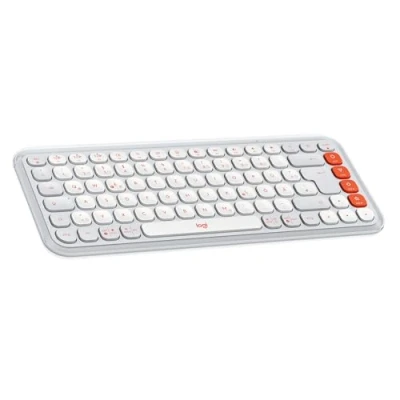 Abbildung von Logitech POP ICON KEYS kabellose Bluetooth Tastatur, komfortables Tippen, programmierbare Tasten, Easy Switch zwischen bis zu 3 Geräten, für Notebook, Tablet, PC, Deutsches QWERTZ Layout Weiß