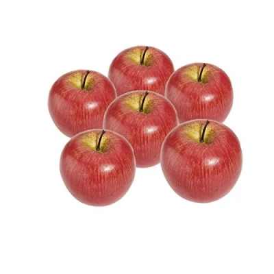 Abbildung von R 6 Stueck Dekorativer Kuenstlicher Apfel Kunststoff Imitation Hause Dekoration rot