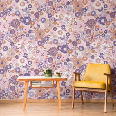 Abbildung von A.S. Création Vliestapete &quot;Retro Chic florale Tapete Mustertapete Retro Blumen&quot;, matt, Vintage für Schlafzimmer Küche Wohnzimmer Floral Design