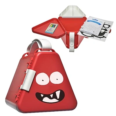 Abbildung von Trunki TeeBee Reisetisch Auto Kinder Knietablett und Reise Spielzeug Sortierbox Box Klein für den Autositz oder Unterwegs Rot