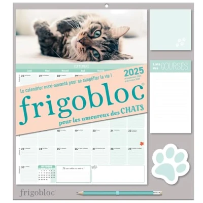 Abbildung von Frigobloc Mensuel 2025 Chats (de sept. 2024 à déc. 2025): Avec un crayon