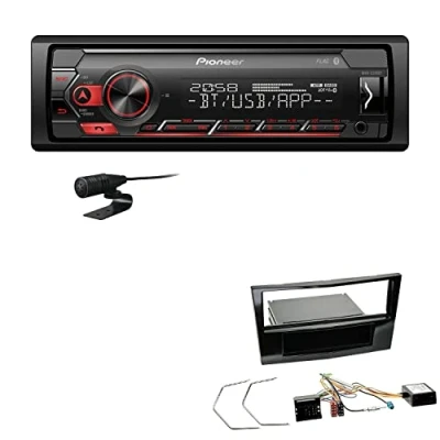 Abbildung von Pioneer MVH S320BT 1 DIN Bluetooth Autoradio USB FLAC Spotify mit Einbauset passend für Opel Astra H 2004 2010 Piano Black inkl Canbus