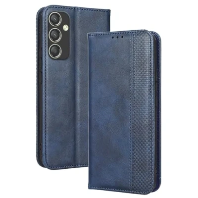 Abbildung von Topme Handyhülle hülle fur Samsung Galaxy A55 5G (6.5&quot; Inches) Case Schutzhülle, aus Leder mit Stilvollem, Strukturiertem Kartenschlitz.Blau