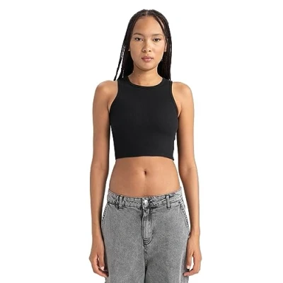 Abbildung von DeFacto Women&#039;s B0658AX T Shirt, Black, X Small