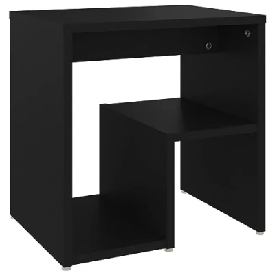 Abbildung von vidaXL Nachttisch mit Regal Nachtschrank Nachtkonsole Nachtkommode Schlafzimmer Schrank Kommode Beistelltisch Schwarz 40x30x40cm Holzwerkstoff