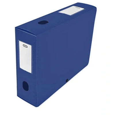 Abbildung von ELBA 400094582 Heftbox zu montieren Rücken 80 mm Polypropylen blickdicht 24 x 32 cm blau