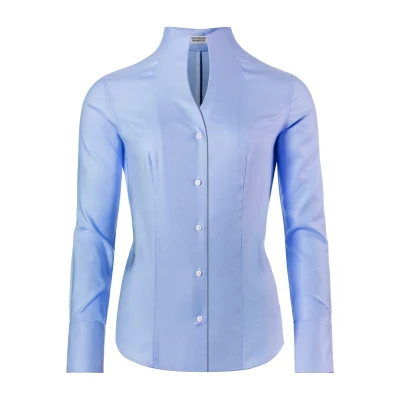 Abbildung von Vincenzo Boretti Leicht Tailliert SOFT Oxford Kelchkragen Hemdbluse, Damen, Größe: 34, Hellblau