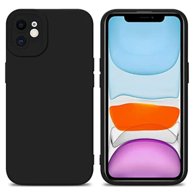 Abbildung von Cadorabo Hülle kompatibel mit Apple iPhone 11 Schutzhülle TPU Silikon Case Liquid Design Kameraschutz Slim Kratzfest Weiche Gummi Rundumschutz für in Schwarz