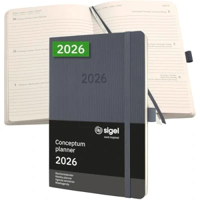 Abbildung von Sigel Wochenkalender Conceptum ca. A5 Softcover dunkelgrau 2026