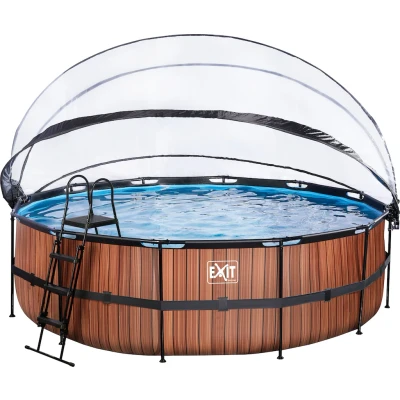 Abbildung von EXIT Pool mit Abdeckung ø488cm Wood