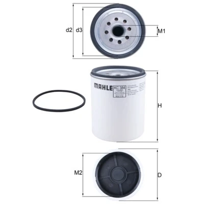 Abbildung von MAHLE ORIGINAL KC 384D Kraftstofffilter Anschraubfilter VOLVO: FL III, II, FH 16