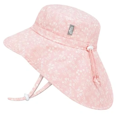 Abbildung von Jan &amp; Jul Mädchen Schnell trocknender Sonnenhut mit Nackenschutz für Schwimmen, größenverstellbar Babys (S: 0 6 Monate, Pink Prairie)
