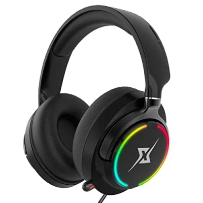 Abbildung von Y YOPZI Gaming Headset, Headset mit Mikrofon 3D Surround Sound Headphones Noise Cancelling RGB Lights,Kompatibel PS4/PS5/Switch/Xbox/PC/Laptop/Mac, 21*20*6CM