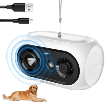 Abbildung von Bubbacare Anti Bell Gerät Hunde, Antibell Ultraschall bis zu 50 Fuß, 3 Einstellbare Stufen für Bellkontrollgerät den Innen und Außenbereich