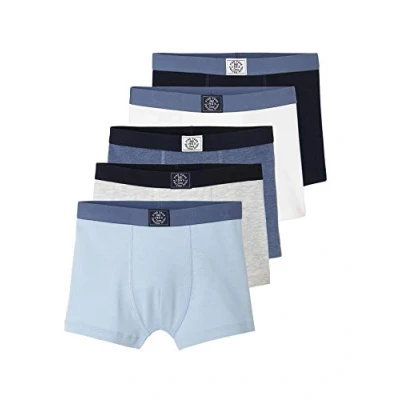 Abbildung von Vertbaudet Bio Kollektion: 5er Pack Jungen Boxershorts Athletic Marine 128