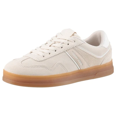 Abbildung von Tommy Jeans Plateausneaker &quot;THE GREENWICH SUEDE&quot;, Freizeitschuh, Halbschuh, Schnürschuh mit gepolstertem Schaftrand