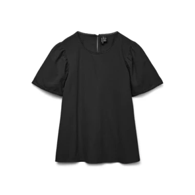 Abbildung von Vero Moda Vmpretty Tshirt basic, Damen, Größe: Medium, Black