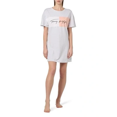 Abbildung von Tommy Jeans Heritage Nachthemd, Damen, Größe: Small, Ice grey heather