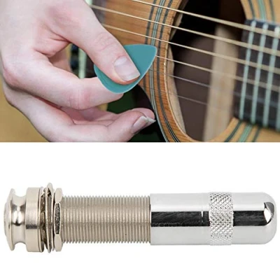 Abbildung von End Pin Endpin Jack Socket Plug Akustische E Gitarre 1/4 Zoll Ausgang mit rückseitiger Abdeckung aus Kupfermaterial Musikinstrumentenzubehör