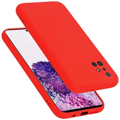 Abbildung von Cadorabo Hülle für Samsung Galaxy A71 in Liquid ROT Handyhülle aus flexiblem TPU Silikon Silikonhülle Schutzhülle Ultra Slim Soft Back Cover Case Bumper