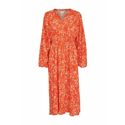 Abbildung von Peppercorn Millie MID Freizeitkleid, Damen, Größe: Large, P intense orange print
